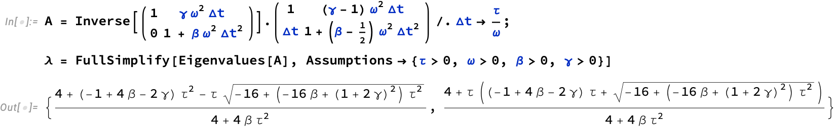 regular_newmark_update_matrix